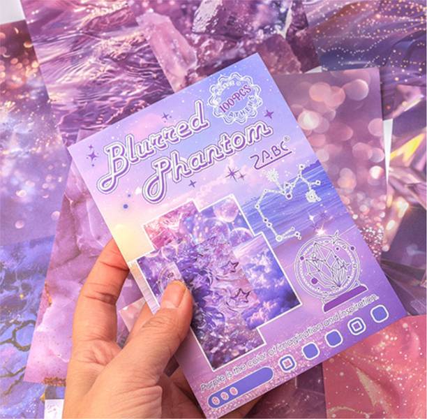R H lifestyle Decorative Scrapbook Paper Aesthetic Journaling Supplies Blurred Phantom Theme,  Scrapbook Kit