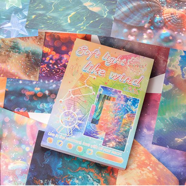 R H lifestyle Decorative Scrapbook Paper Aesthetic Journaling Supplies Soft Light Like Wind Theme,  Scrapbook Kit