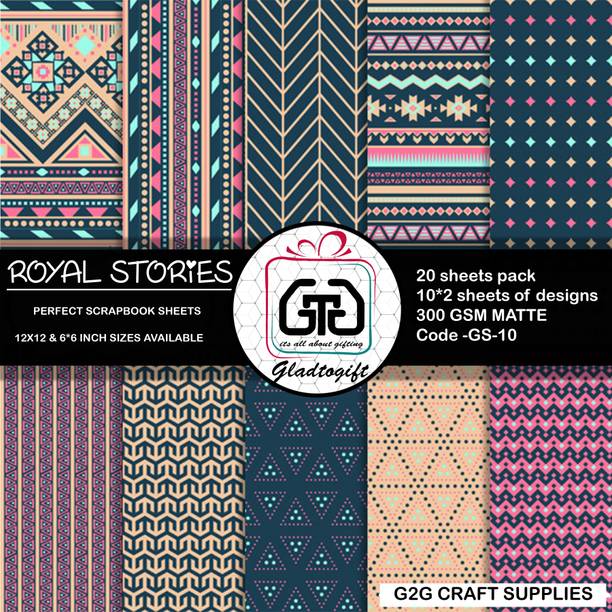 Gladtogift Royal pattern paper Theme,  Scrapbook Kit