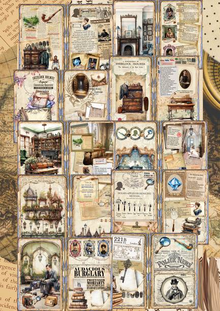 Minimal crafts Sherlock Holmes paper pack A5 size 100gsm bond paper total 24 pages Theme,  Scrapbook Kit