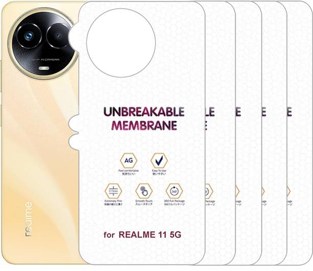 Resolute Back Screen Guard for REALME 11 5G MATTE BACK MEMBRANE HYDROGEL FILM (PACK OF 5)