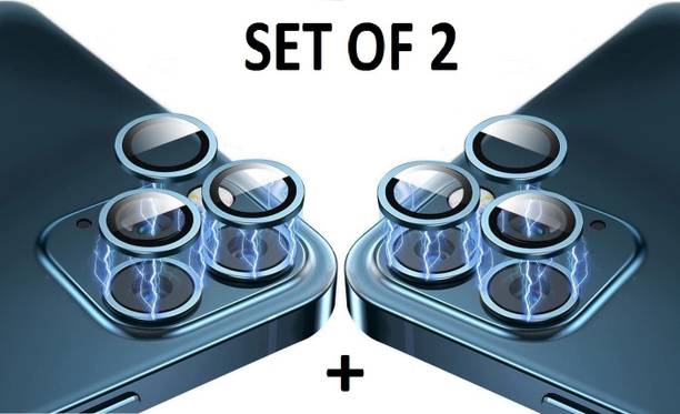 CASECRAFT Camera Lens Protector for Apple iPhone 12 Pro Camera Tempered Glass Alloy Lens Ring Cover (Blue)