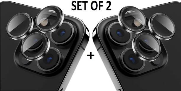 CASECRAFT Camera Lens Protector for Apple iPhone 12 Pro Camera Tempered Glass Alloy Lens Ring Cover (Black)
