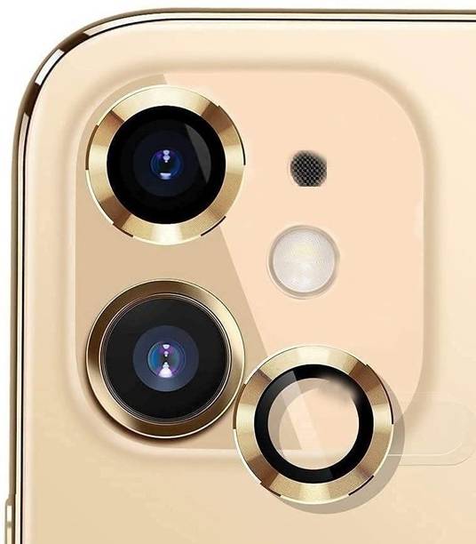 AUTOCASE Camera Lens Protector for Apple iPhone 12 Camera Lens With Inbuilt Tempered Glass Aluminium Alloy Metal Ring Scratch proof Very Easy To Install With Ultra Protection (Gold)