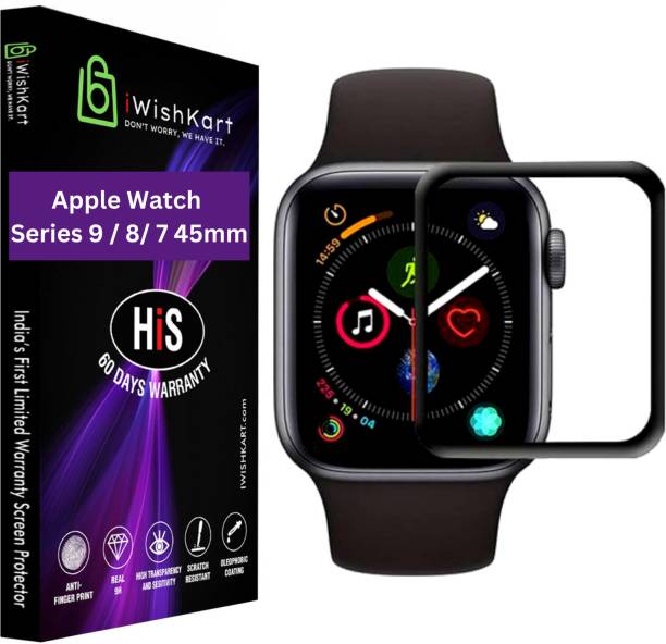 iWishKart Edge To Edge Screen Guard for Apple Watch Series 9 45 mm, Series 8 45 mm, Series 7 45 mm, 45mm, with curve protection