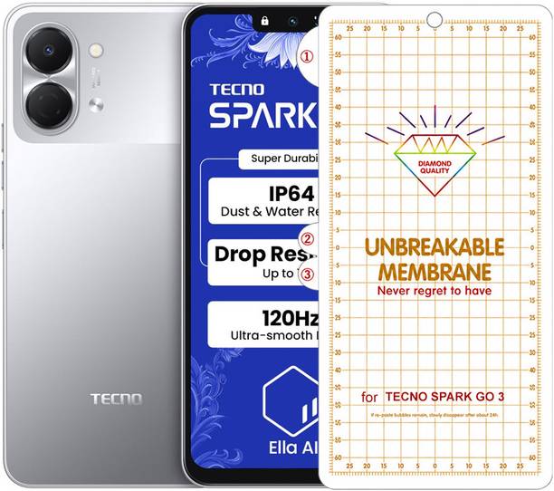 Blate Edge To Edge Screen Guard for TECNO SPARK GO 3 UNBREAKABLE HYDROGEL FLIM GLOSSY MEMBRANE FRONT SCREEN PROTECTOR