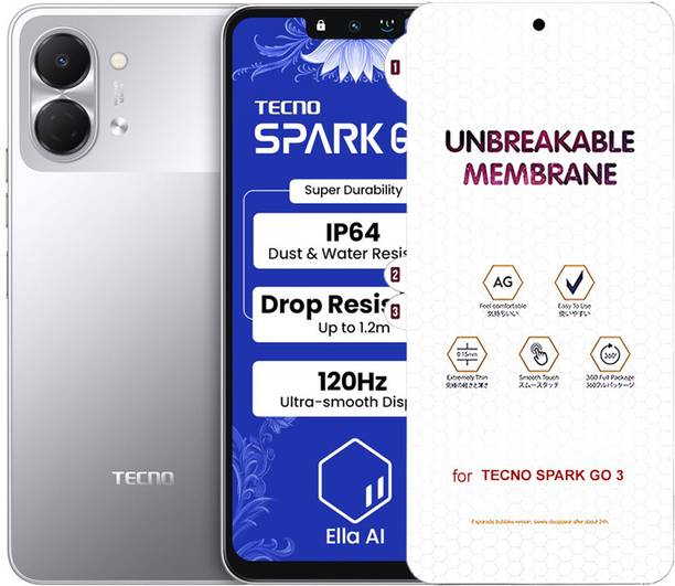 Blate Edge To Edge Screen Guard for TECNO SPARK GO 3 UNBREAKABLE HYDROGEL FLIM MATTE MEMBRANE FRONT SCREEN PROTECTOR
