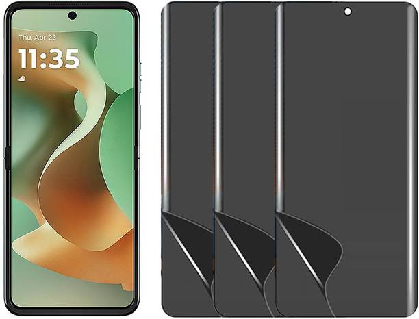 Resolute Edge To Edge Screen Guard for MOTOROLA RAZR 2025 Unbreakable Hydrogel Privacy Membrane TPU Front Anti Spy Privacy Screen Guard Membrane ( Not Tempered Glass) PACK OF 3