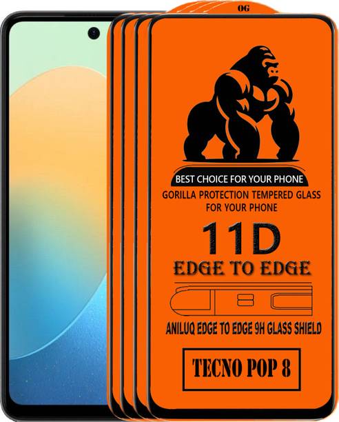 ANILUQ Edge To Edge Screen Guard for TECNO POP 8