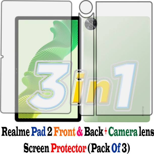 RapTag Edge To Edge Screen Guard for Realme Pad 2 Front Back & Camera lens (.0.582)