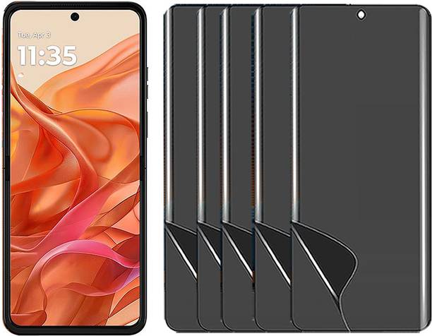 Resolute Edge To Edge Screen Guard for MOTOROLA RAZR 50 Unbreakable Hydrogel Privacy Membrane TPU Front Anti Spy Privacy Screen Guard Membrane ( Not Tempered Glass) PACK OF 5