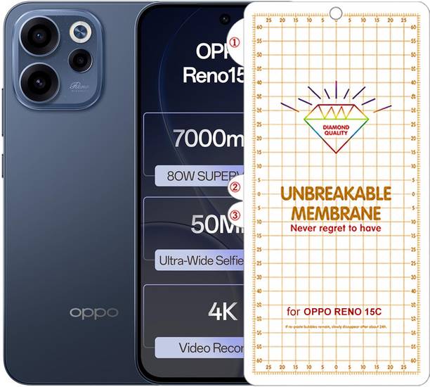 Blate Edge To Edge Screen Guard for OPPO RENO 15C UNBREAKABLE HYDROGEL FLIM GLOSSY MEMBRANE FRONT SCREEN PROTECTOR