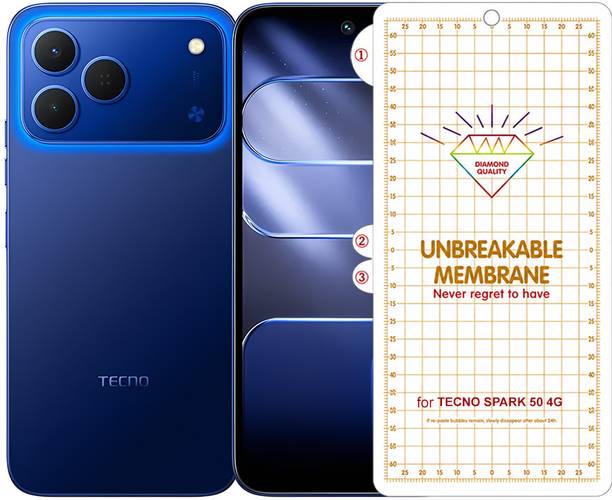 Blate Edge To Edge Screen Guard for TECNO SPARK 50 4G UNBREAKABLE HYDROGEL FLIM GLOSSY MEMBRANE FRONT SCREEN PROTECTOR