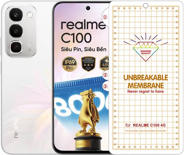 Blate Edge To Edge Screen Guard for REALME C100 4G UNBREAKABLE HYDROGEL FLIM GLOSSY MEMBRANE FRONT SCREEN PROTECTOR