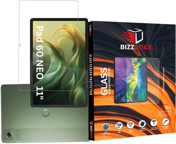 BizzBoxx Edge To Edge Screen Guard for Motorola / Moto Pad 60 Neo 11 Inch, Perfect Fit Premium Gorilla Black Tempered Glass, Military Grade Tablet Glass Protector with Self Installation Guide, Pad 60 neo, 60 neo