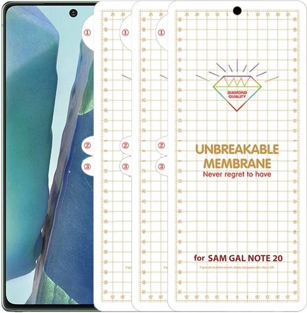 TELESHIELD Edge To Edge Screen Guard for SAMSUNG GALAXY NOTE 20 UNBREAKABLE GLOSSY MEMBRANE FRONT SCREEN PROTECTOR| CASE FRIENDLY FULL FIT SKIN FOR FRONT PROTECTION. (PACK OF 3)
