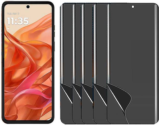 Resolute Edge To Edge Screen Guard for MOTOROLA RAZR 2024 Unbreakable Hydrogel Privacy Membrane TPU Front Anti Spy Privacy Screen Guard Membrane ( Not Tempered Glass) PACK OF 5