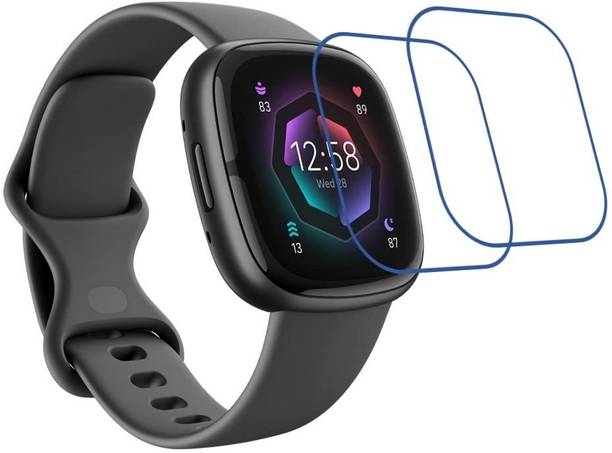 CUBES Edge To Edge Screen Guard for FITBIT Sense 2, Health & Fitness Watch 1.58 Inch | Soft and Flexible | Touch Sensitive | Unbreakable | Ultra Thin | High Grade 9H TPU Film