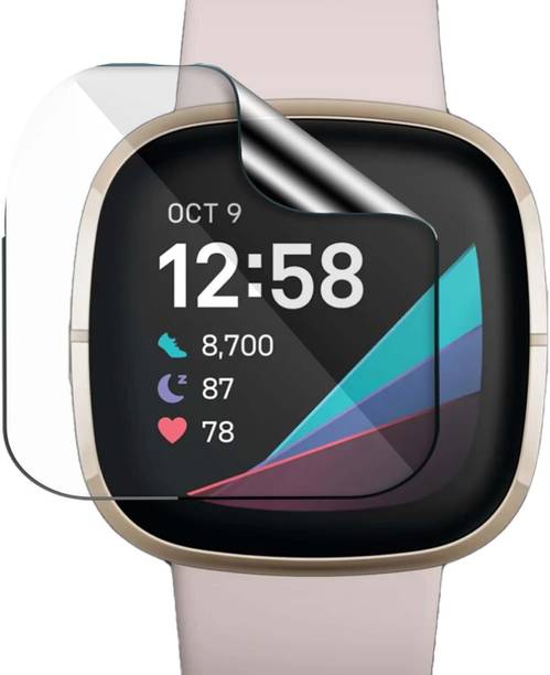 CUBES Edge To Edge Screen Guard for FITBIT Sense Smartwatch, 1.59" Display | Soft and Flexible | Touch Sensitive | Unbreakable | Ultra Thin | High Grade 9H TPU Film