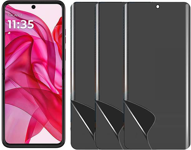 Resolute Edge To Edge Screen Guard for MOTOROLA RAZR PLUS 2024 Unbreakable Hydrogel Privacy Membrane TPU Front Anti Spy Privacy Screen Guard Membrane ( Not Tempered Glass) PACK OF 3