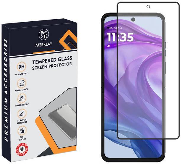 Merklay Edge To Edge Screen Guard for Tempered Glass For MOTO Raze 50,Edge To Edge Full Coverage Easy Installation Kit