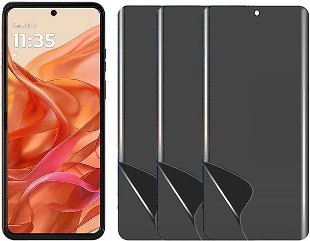 Resolute Edge To Edge Screen Guard for MOTOROLA RAZR 2024 Unbreakable Hydrogel Privacy Membrane TPU Front Anti Spy Privacy Screen Guard Membrane ( Not Tempered Glass) PACK OF 3