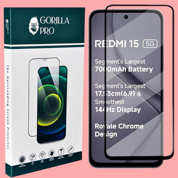 GORILLA PRO Tempered Glass Guard for REDMI 15 5G, REDMI 15 ( Primium Quality Gorilla Glass )