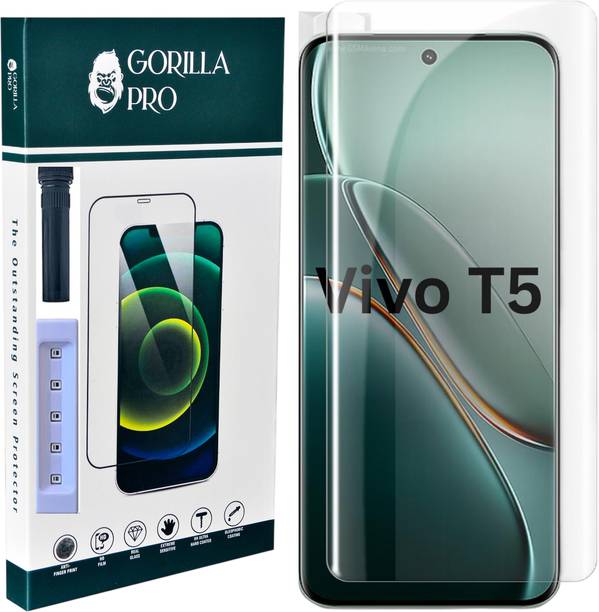 GORILLA PRO Edge To Edge Tempered Glass for T5 5G, Vivo T5 5G