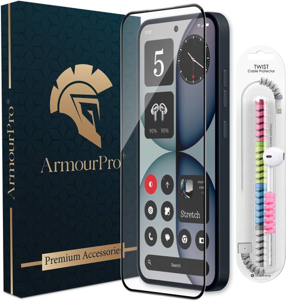 ArmourPro Edge To Edge Tempered Glass for Nothing Phone 4A 5G, Nothing Phone 4A, Nothing 4A 5G, OG Tempered Glass with Cable Protector