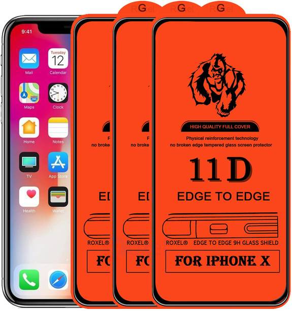 NaturalBuy Edge To Edge Tempered Glass for Apple iPhone X / Xs -11D -9H -11D