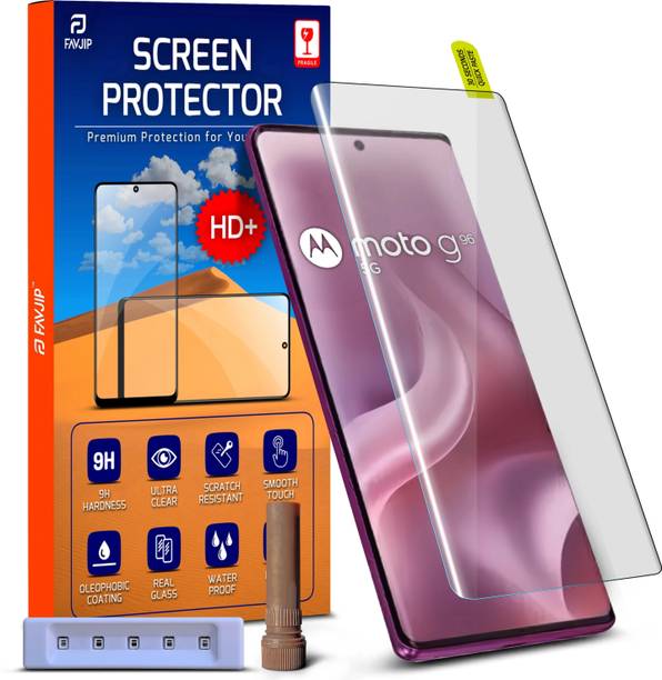 FAVJIP Edge To Edge Tempered Glass for Motorola G96, Mo...