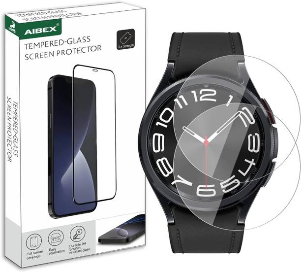 AIBEX Edge To Edge Tempered Glass for Samsung Galaxy Watch 6 Classic & Samsung Galaxy Watch Ultra (47mm) (1.5" inch) with Edge-to-Edge Full Screen Coverage, Premium Acrylic Shield, Easy Installation Kit,
