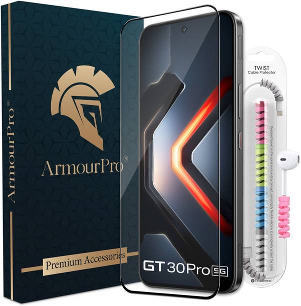 ArmourPro Edge To Edge Tempered Glass for Infinix GT 30 Pro 5G, Infinix GT 30 Pro, Temperd Glass with Cable Protectoer