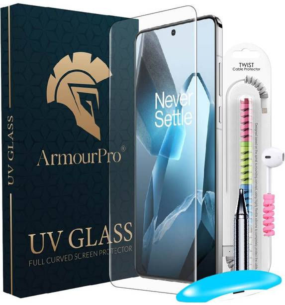 ArmourPro Tempered Glass Guard for OnePlus 13 5G, OnePlus 13, One Plus 13 5G, 1+ 13 5G, UV Glue Tempered Glass with Cable Protector