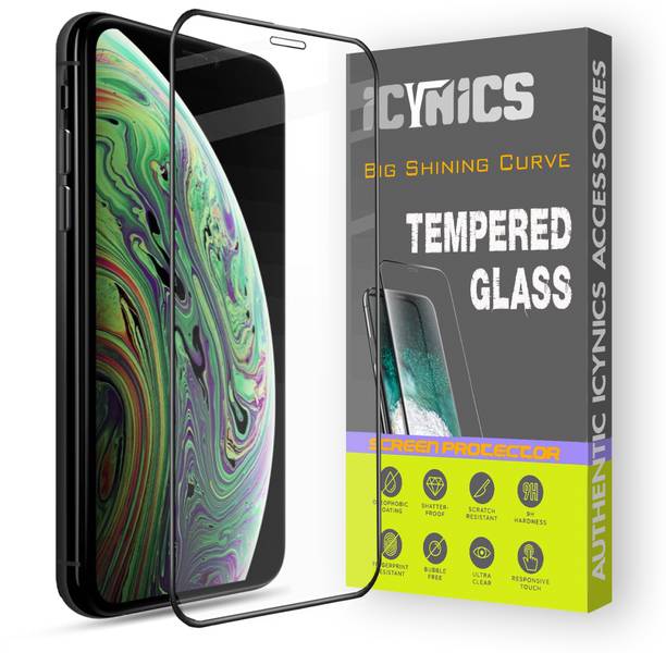 ICYNICS Edge To Edge Tempered Glass for Apple iPhone XS, Anti-Fingerprint, Waterproof, Oil-resistant, Bubble-Free, Anti-Static with Full Screen Coverage & Easy Installation