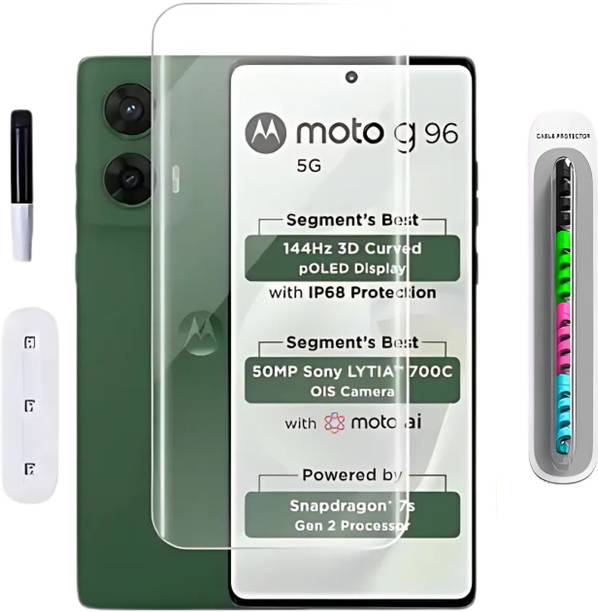 MobiWay Edge To Edge Tempered Glass for Moto G96 5g, Mo...