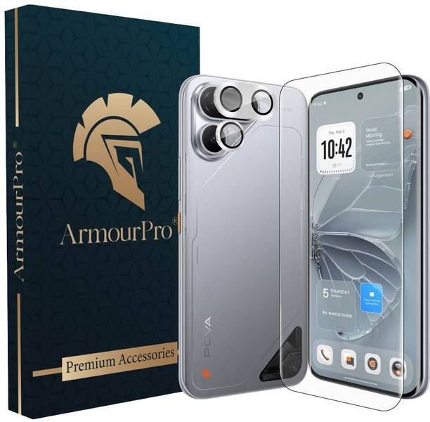 ArmourPro Edge To Edge Tempered Glass for Tecno Pova Curve 2 5G, Pova Curve 2, UV Glass with Silver Camera Rings Protector