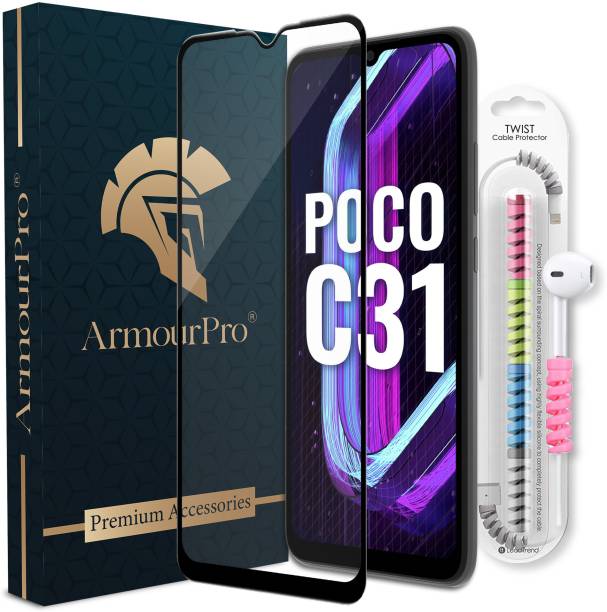 ArmourPro Edge To Edge Tempered Glass for Poco C31, Poco M2, Redmi 9A, Redmi 9i, Redmi 9, Poco C3,, Realme C11, Realme C12, Realme C15, Realme C3, Realme 5, Realme 5s, Realme 5i, Realme Narzo 20A, Realme Narzo 30a, Poco M3, Micromax In 1b, Redmi 9 Power, Realme C20, Realme C21, Realme C25, Realme C25s, Motorola G10 Power, Motorola G30, Motorola Moto E7 Power, Oppo A53s, Realme C11 2021, Realme C21y, Realme C25Y, Poco C4, Motorola G10 Power, Poco M2 Reloaded, Micromax In 2b, Realme Narzo 50a, Realme Narzo 50i, Mi Sport, Redmi 9i Sport