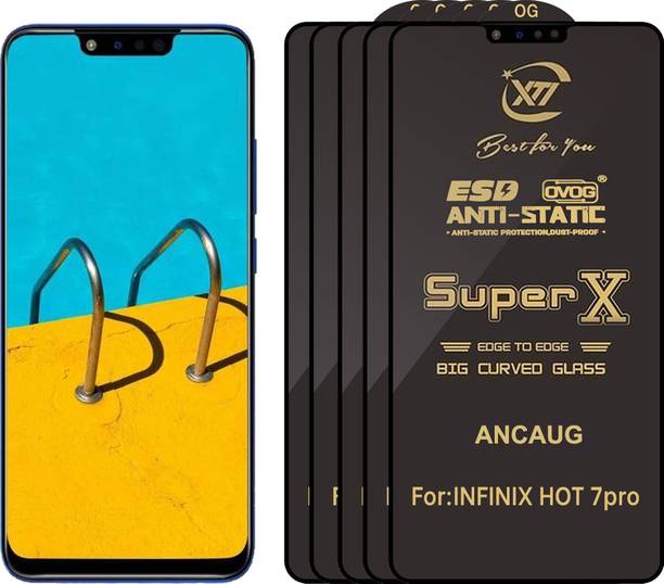 ANCAUG Edge To Edge Tempered Glass for Infinix Hot 7 Pro