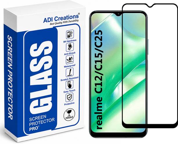 ADI Creations Edge To Edge Tempered Glass for realme c12, realme c15, realme c25