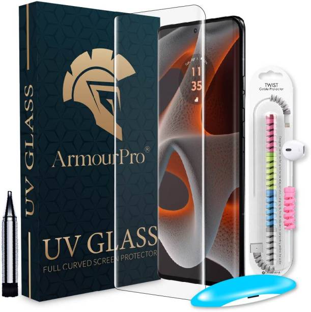 ArmourPro Edge To Edge Tempered Glass for Motorola Edge 50 Pro 5G, Motorola Edge 50 Pro, Moto Edge 50 Pro 5G, Moto Edge 50 Pro, Edge 50 Pro, UV Glue Glass with Cable Protector