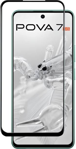 VAlight Edge To Edge Tempered Glass for Tecno Pova 7 5G, Premium Tempered glass with Self Installation Guide - Wet & Dry wipes,