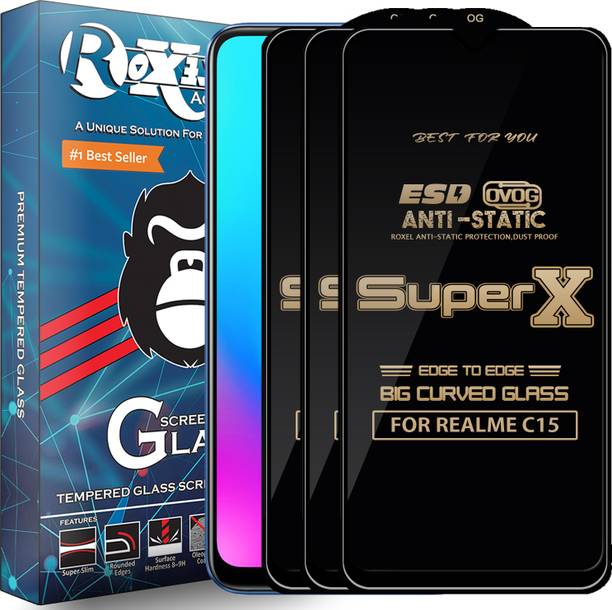 Roxel Edge To Edge Tempered Glass for REALME C15
