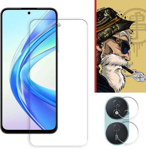 ARBAN Edge To Edge Tempered Glass for Honor Play 50 Plus 5G Tempered Glass Screen Protector | Anti-Scratch | Edge to Edge Full Coverage | 9H Hardness ( 1 FRONT SCREEN GUARD + 1 CAMERA LENS PROTECTOR + 1 FREE BACK EMBOSSED SKIN001 )