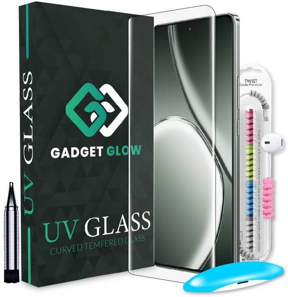 Gadget Glow Edge To Edge Tempered Glass for Realme GT 6T 5G, Realme GT 6T, GT 6T 5G, GT 6T, UV Glue Tempered Glass with Cable Protector