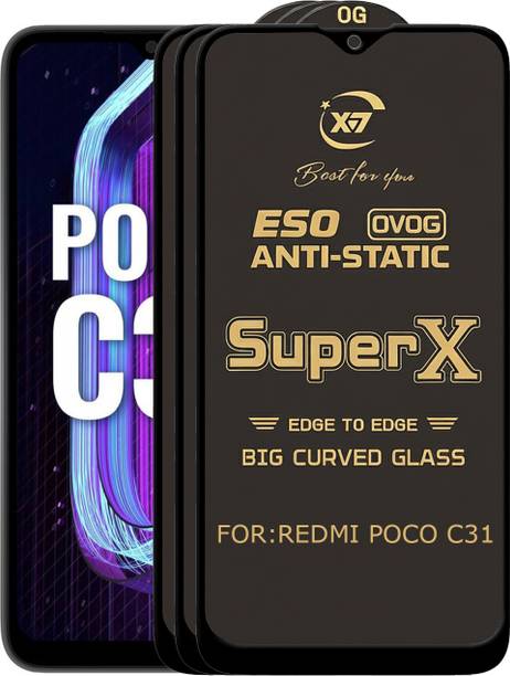 ANILUQ Edge To Edge Tempered Glass for REDMI POCO C31