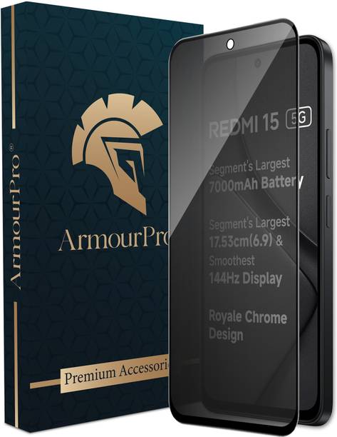 ArmourPro Edge To Edge Tempered Glass for Redmi 15 5G, Redmi 15, Privacy Anti-Spy Glass