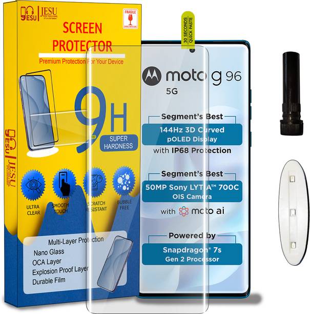 JESU Edge To Edge Tempered Glass for MOTO G96 5G UV GLA...