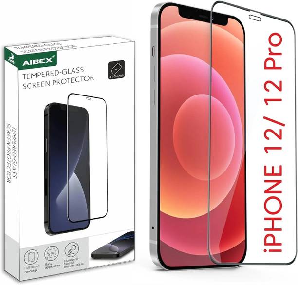 AIBEX Edge To Edge Tempered Glass for Apple iPhone 12 / Apple iPhone 12 Pro| 9H Hardness | Anti-Glare & Anti-Fingerprint | Water Resistant | Edge-to-Edge Full Screen Protector | Bubble-Free Installation