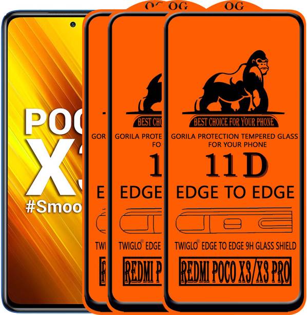 TWIGLO Edge To Edge Tempered Glass for REDMI POCO X3